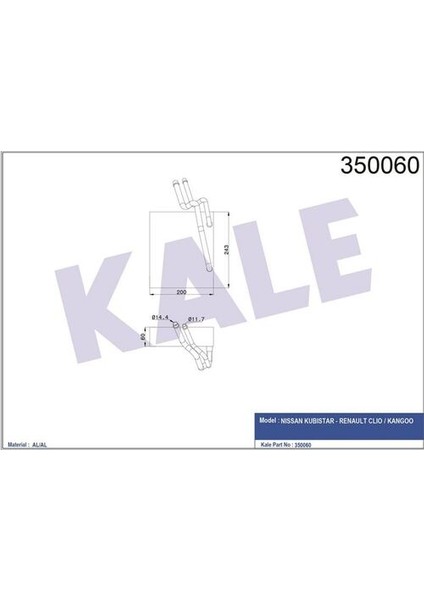350060 Evaporator Kubistar- Renault Clio-Kangoo 7701205748