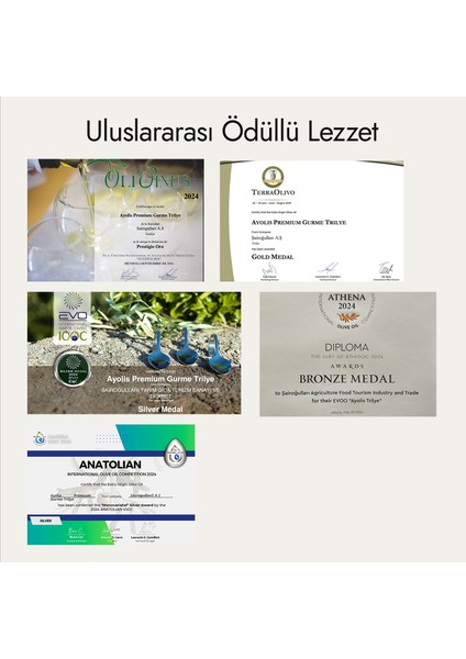 Premium Gurme Zeytinyağı 500 Ml Trilye Ödüllü Yüksek Polifenollü Erken Hasat Soğuk Sıkım Natürel Sızma fiyatları