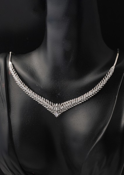 Lilyum Beyaz Altın Işıltılı 14 Ayar Gerdanlık modelleri