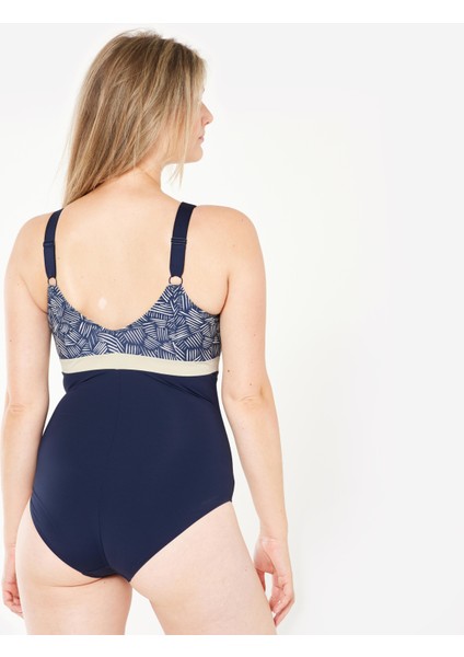 Nabaiji Kadın U Kesim Sırt Detaylı Mayo - Mavi - MIA modelleri