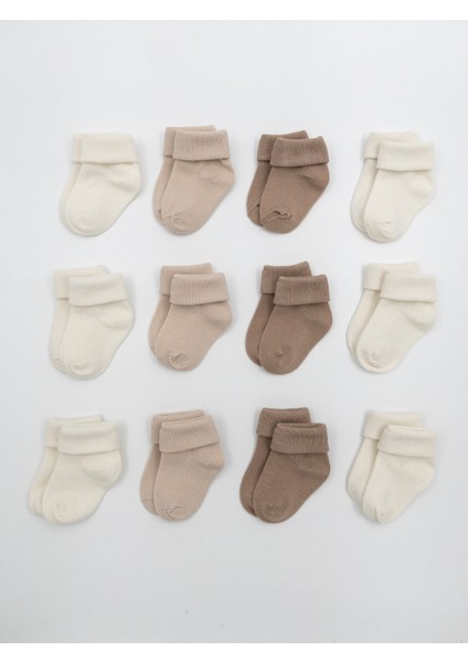 12'li Doğal Bambu Bebek Çorap / Yenidoğan Bebek Çorap