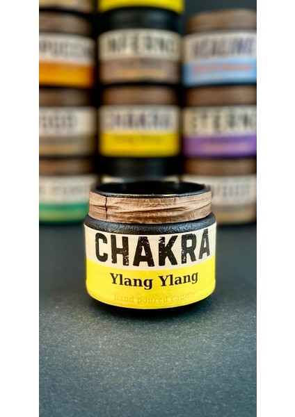 Chakra: Özel Tasarım Ylang Ylang Kokulu Mum, 250 gr Doğal Vegan Soya Wa x Mum