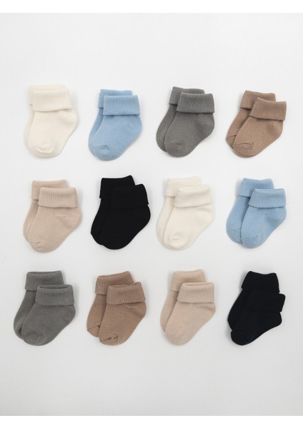 12'li Doğal Bambu Bebek Çorap / Yenidoğan Bebek Çorap