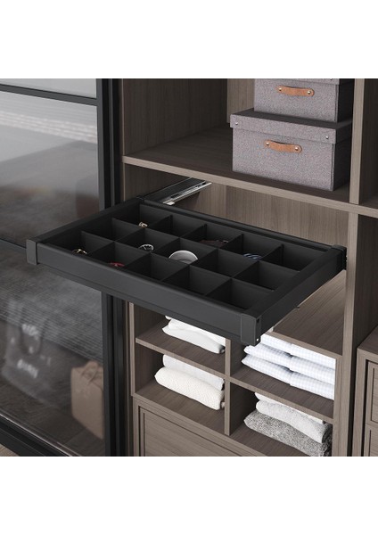 Antrasit Gizli Blum Tandem Raylı Frenli Bölmeli Aksesuarlık Seti S6715-6718