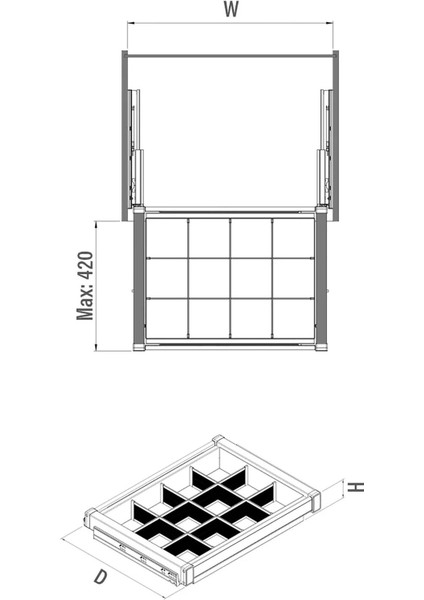 Antrasit Gizli Blum Tandem Raylı Frenli Bölmeli Aksesuarlık Seti S6715-6718 indirimleri