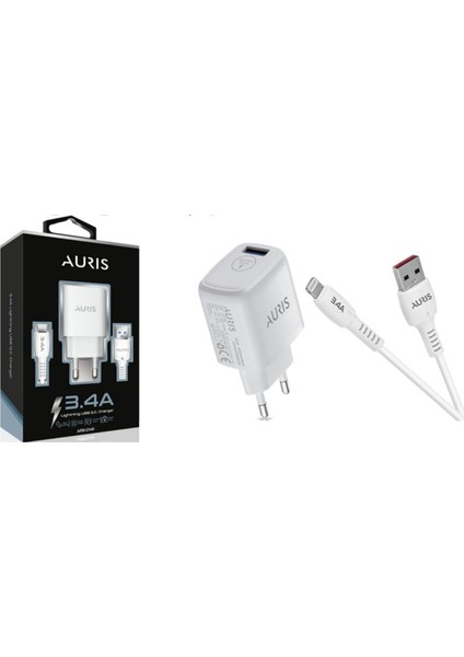 Aurıs 3.4A USB / Lıghtıng ( Iphone ) Hızlı Telefon Şarj Seti