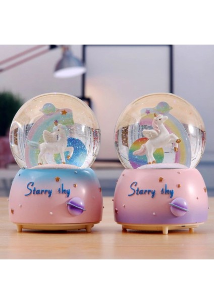Unicorn Rainbow Büyük Boy Püskürmeli Işıklı Müzikli Kar Küresi fiyatları