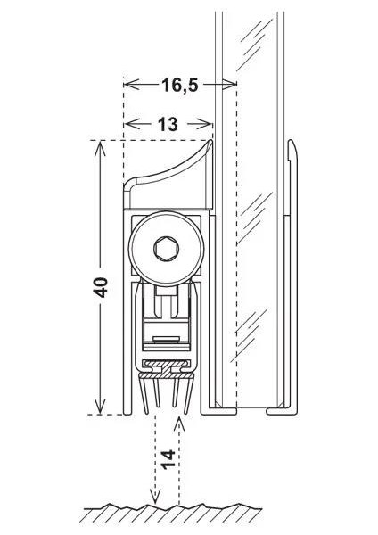 Cam Glass Kapı Altı Giyotin 1230 mm