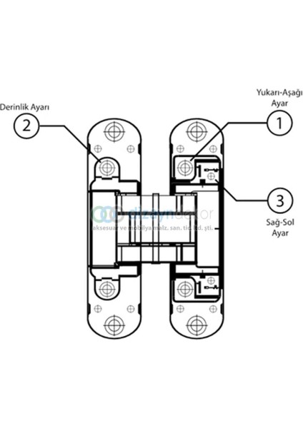 Soho 3 D Gizli Gömme Ayarlı Kapı Menteşesi Mat Krom 135*28 mm