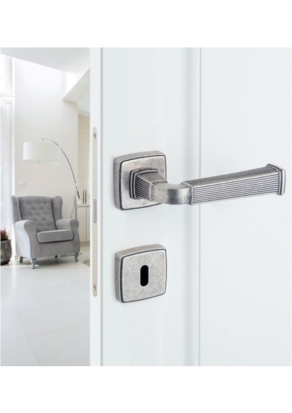 Astoria Rozetli Kapı Kolu Antik Gümüş - Oda fiyatları