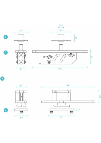 Fritsjurgens Pivot Kapı Mekanizması Frenli 160 - 209 kg modelleri
