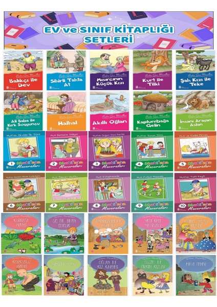 1.sınıflar Için Ev ve Sınıf Kitaplığı 30 Lu Hikaye Seti (16 Sayfa)