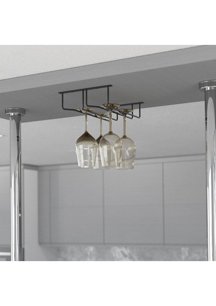 Kadeh Bardak Askısı 4 Bölmeli Krom-Antrasit fiyatları