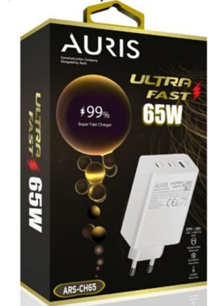 Aurıs 65W Salise Ölçerli USB + 2 Usb-C Girişli Ultra Hızlı Telefon Şarj Başlığı fiyatları