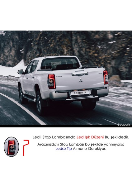 Mitsubishi L200 Stop Lambası Sağ (Ledli) 2019-2021 8330B214 modelleri