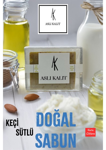 Aslı Kalıt Keçi Sütü Sabunu Yağlı Ciltler El Yapımı %100 Doğal Yağlardan indirimleri