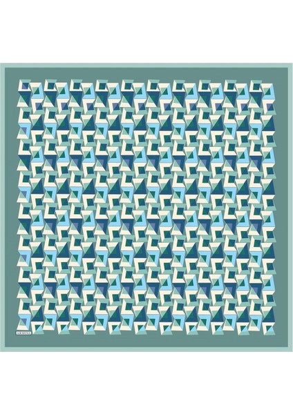 Nostalji Tivil İpek 8720 - 06 Su Yeşili Karışık Desen