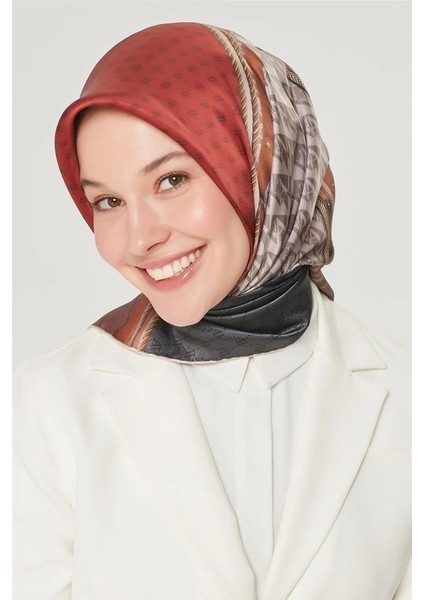 Nostalji Tivil İpek 8519 - 30 Turuncu Karışık Desen