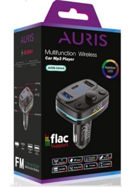 Aurıs Çakmaklığı Takılan 2 USB + 1 Type-C Girişli Mp3 Çalar Fm Adaptör Ü ( Transmıtter )