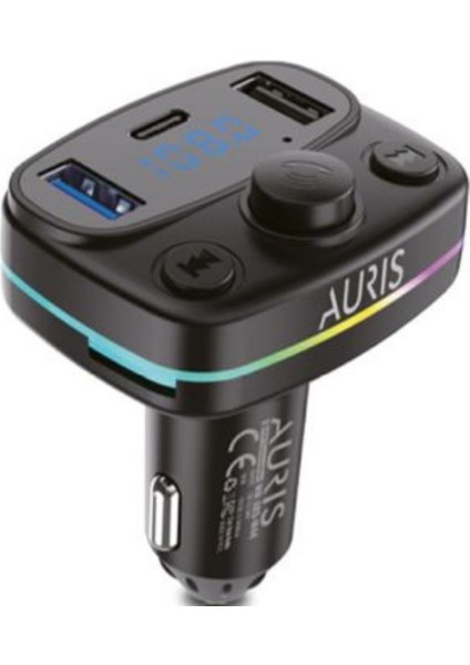 Aurıs Çakmaklığı Takılan 2 USB + 1 Type-C Girişli Mp3 Çalar Fm Adaptör Ü ( Transmıtter )