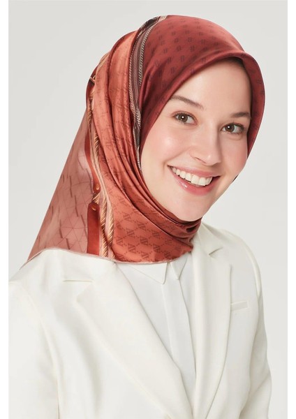 Nostalji Tivil İpek 8519 - 86 Kiremit Karışık Desen