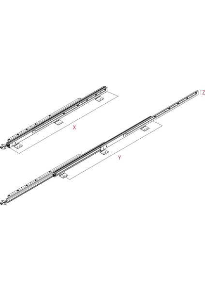 Pötker Kombi 120 Cm. Çok Açılır Fonksiyonel Masa Rayı