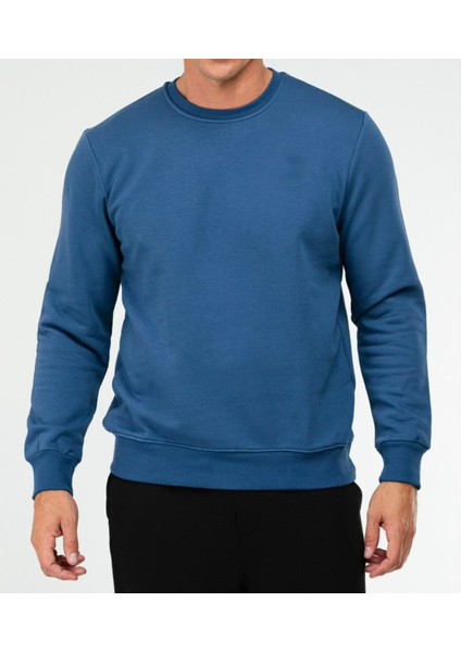 Mavi Regular Pamuklu Bisiklet Yaka Basic Erkek Sweatshirt