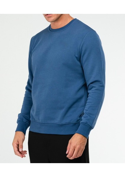 Mavi Regular Pamuklu Bisiklet Yaka Basic Erkek Sweatshirt