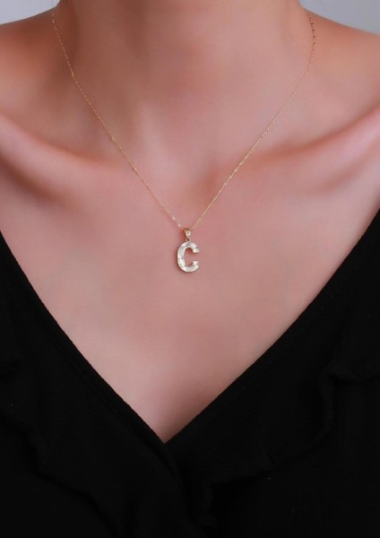 14 Ayar Altın C Harf Küçük Füzyon Kolye fiyatları