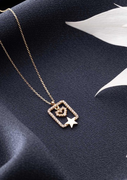 14 Ayar Altın Yıldızlı Aşk Kolye fırsatları