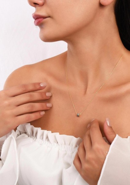 14 Ayar Altın Mini Nazar Göz Detaylı Kolye modelleri