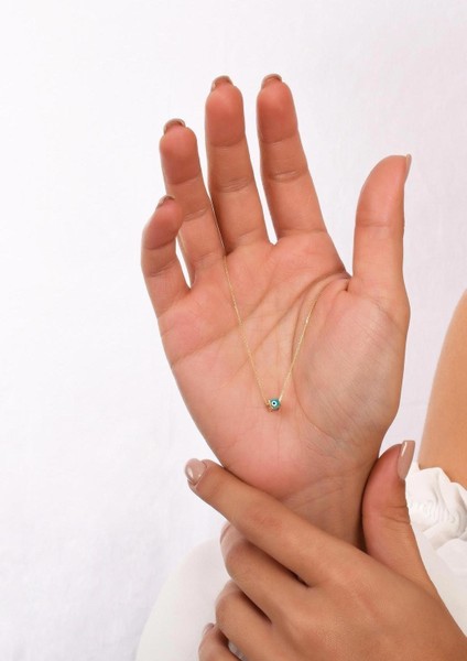 14 Ayar Altın Mini Nazar Göz Detaylı Kolye fırsatları