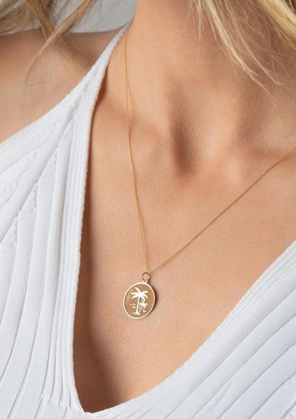 14 Ayar Altın Yuvarlak Palmiye Kolye fiyatları