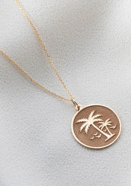 14 Ayar Altın Yuvarlak Palmiye Kolye fırsatları