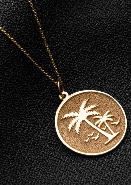 14 Ayar Altın Yuvarlak Palmiye Kolye indirimleri