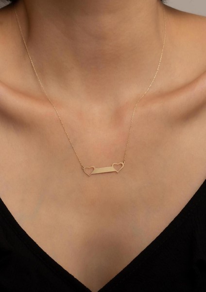 14 Ayar Altın Kalpten Kalbe Kolye modelleri