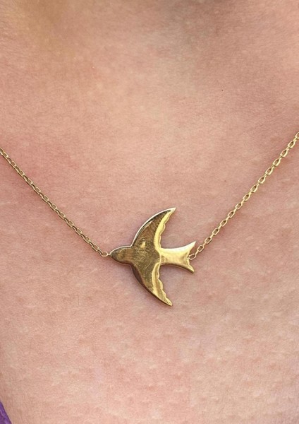 Altın Martı Plaka Kolye