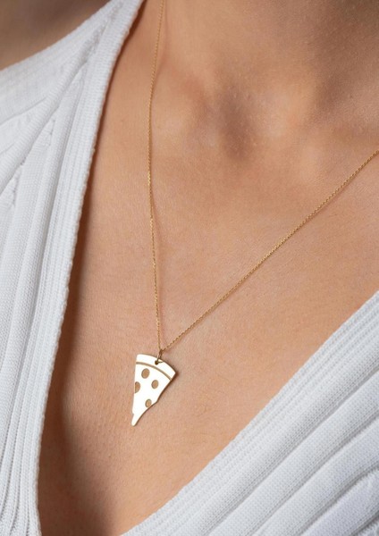 14 Ayar Altın Pizza Kolye