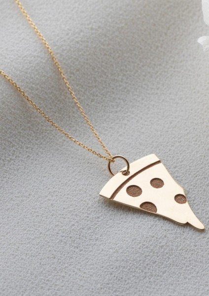 14 Ayar Altın Pizza Kolye modelleri