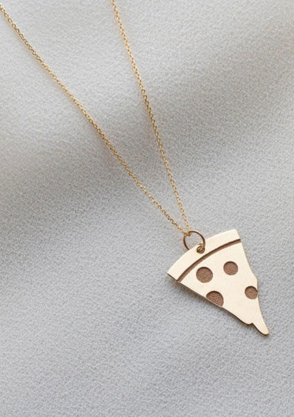 14 Ayar Altın Pizza Kolye fırsatları