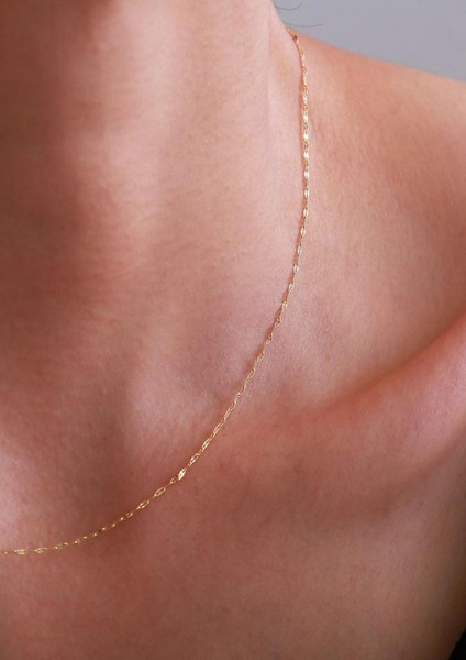 14 Ayar Altın Zarif Aynalı Zincir Kolye fiyatları