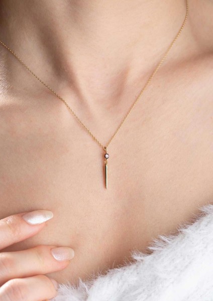 14 Ayar Altın Sivri Uç Kolye fiyatları