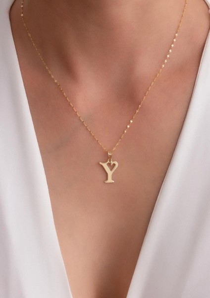 14 Ayar Altın Y Harf Şirin Kolye