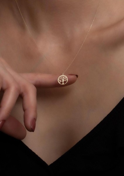 14 Ayar Altın Mini Yaşam Ağacı Kolye fiyatları