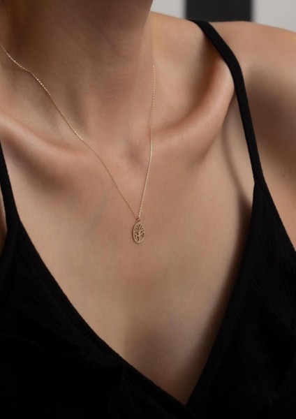 14 Ayar Altın Mini Yaşam Ağacı Kolye indirimleri