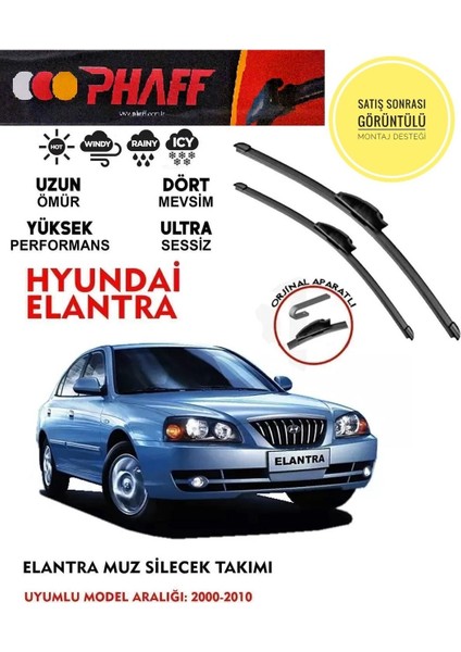 Elantra Cam Muz Silecek Takımı 1.6 Motor Araca Özel Aparat 2000- 2010 Arası
