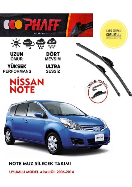 Nissan Note Muz Silecek Takımı 1.2 1.5 1.6 1.4 Motor Araca Özel Aparat (2006 - 2014)