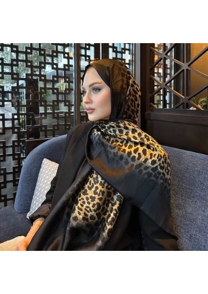 Leopar Şal Degrade Premium Vual Ipek Şal Üst Kalite