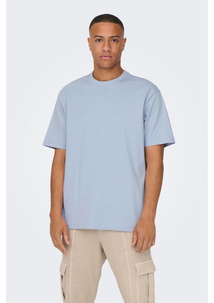 Onsfred Lıfe Rlx Ss Tee Noos Erkek Mavi T-Shirt - 22022532