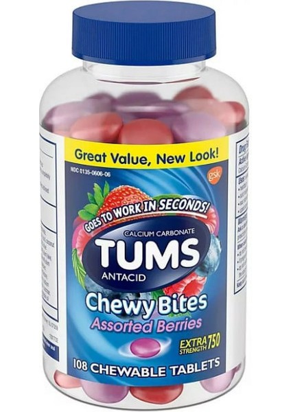 Chewy Bites Assorted Berries 750 Mg 108 Chewable Tablet